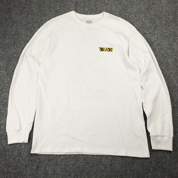Vans Dragon Graphic T Shirt Medium Long Sleeve Crewneck Tee Skater Casual White - Picture 2 of 10